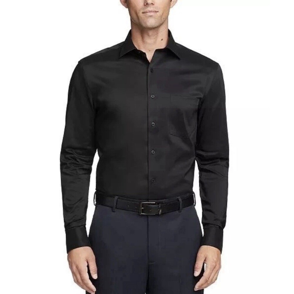 BRAND NEW Van Heusen Men’s Regular Fit Black Size 2XL 18-18.5, 36/37